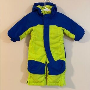 L.L Bean Blue and Lime Kids Insulated Snowsuit 6-12 months
